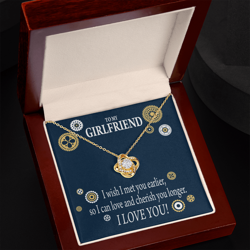To My Girlfriend You are Cherished Infinity Knot Necklace Message Card-Express Your Love Gifts
