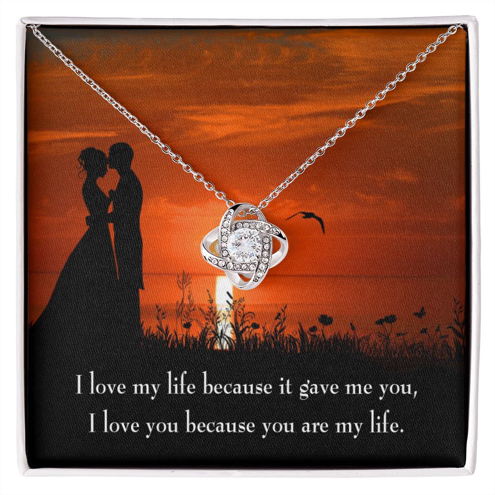 To My Girlfriend You are MY Life Infinity Knot Necklace Message Card-Express Your Love Gifts