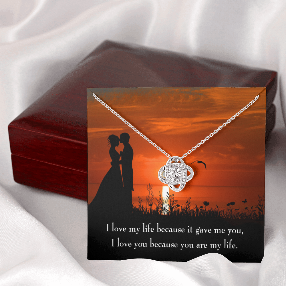 To My Girlfriend You are MY Life Infinity Knot Necklace Message Card-Express Your Love Gifts