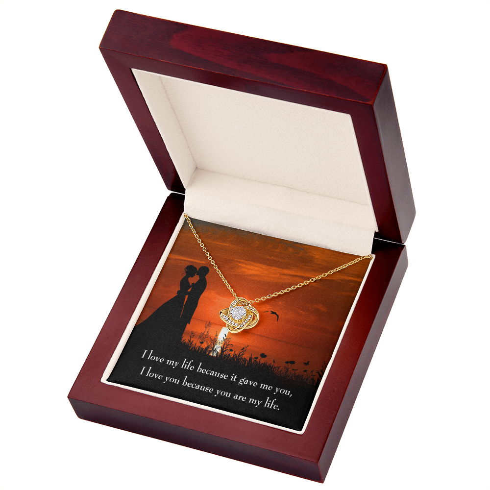 To My Girlfriend You are MY Life Infinity Knot Necklace Message Card-Express Your Love Gifts