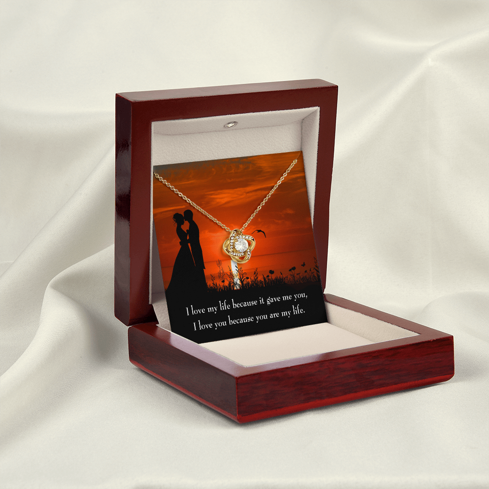 To My Girlfriend You are MY Life Infinity Knot Necklace Message Card-Express Your Love Gifts