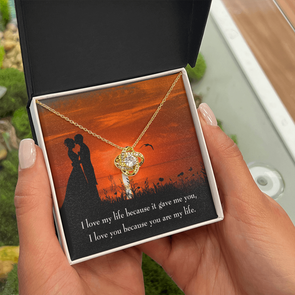 To My Girlfriend You are MY Life Infinity Knot Necklace Message Card-Express Your Love Gifts