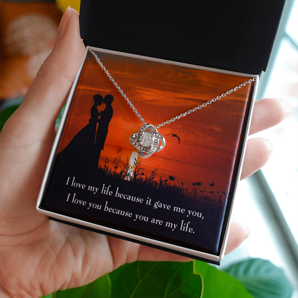 To My Girlfriend You are MY Life Infinity Knot Necklace Message Card-Express Your Love Gifts