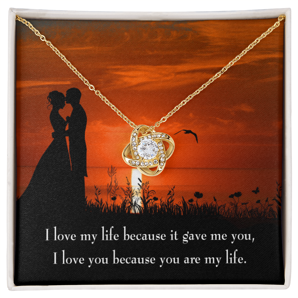 To My Girlfriend You are MY Life Infinity Knot Necklace Message Card-Express Your Love Gifts