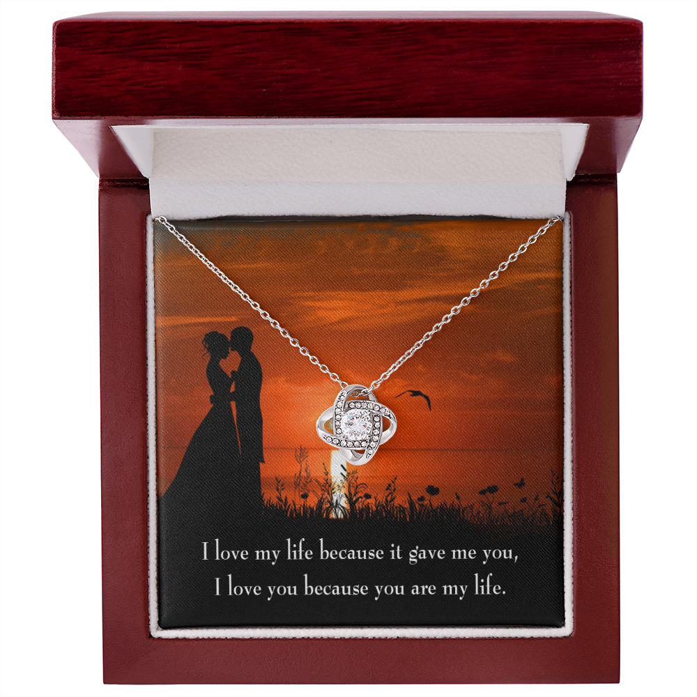 To My Girlfriend You are MY Life Infinity Knot Necklace Message Card-Express Your Love Gifts
