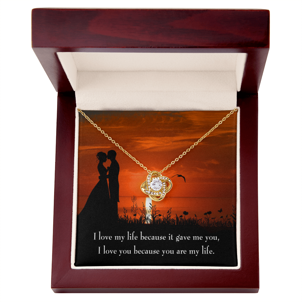To My Girlfriend You are MY Life Infinity Knot Necklace Message Card-Express Your Love Gifts