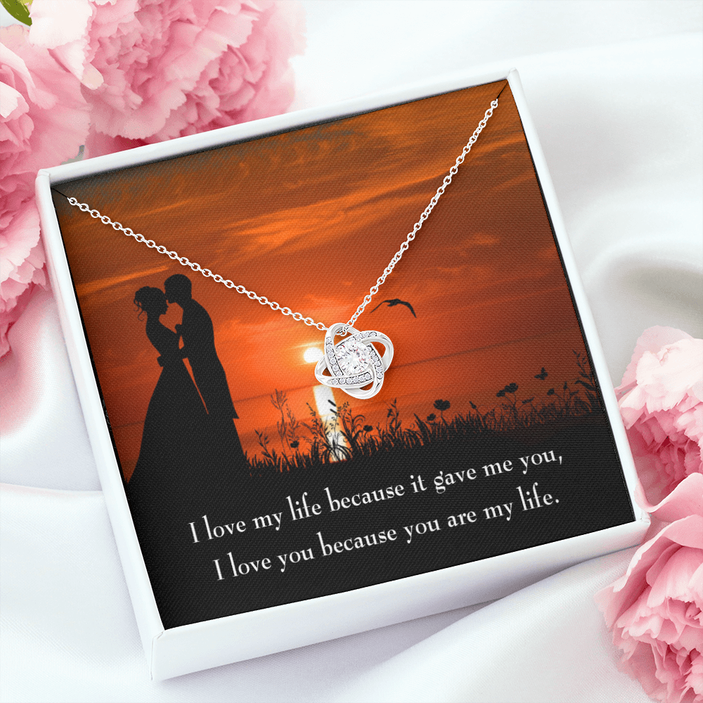 To My Girlfriend You are MY Life Infinity Knot Necklace Message Card-Express Your Love Gifts