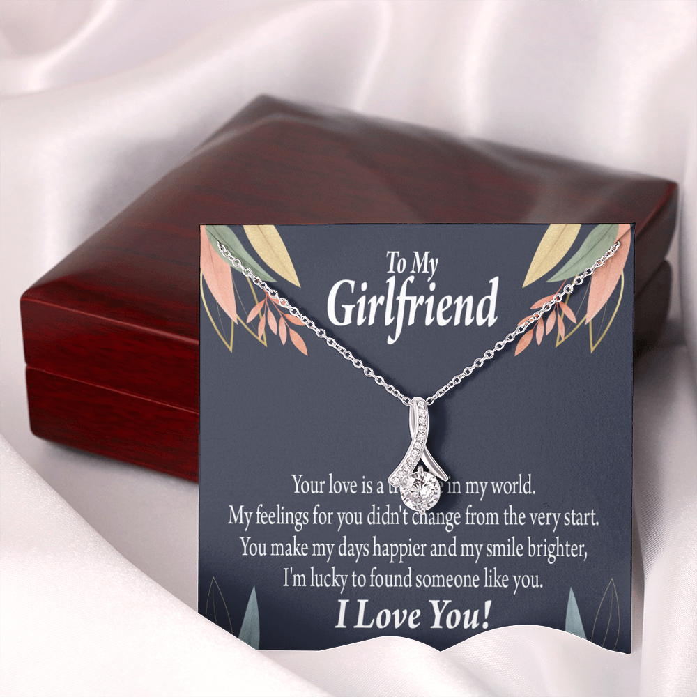 To My Girlfriend You are my Treasure Alluring Ribbon Necklace Message Card-Express Your Love Gifts