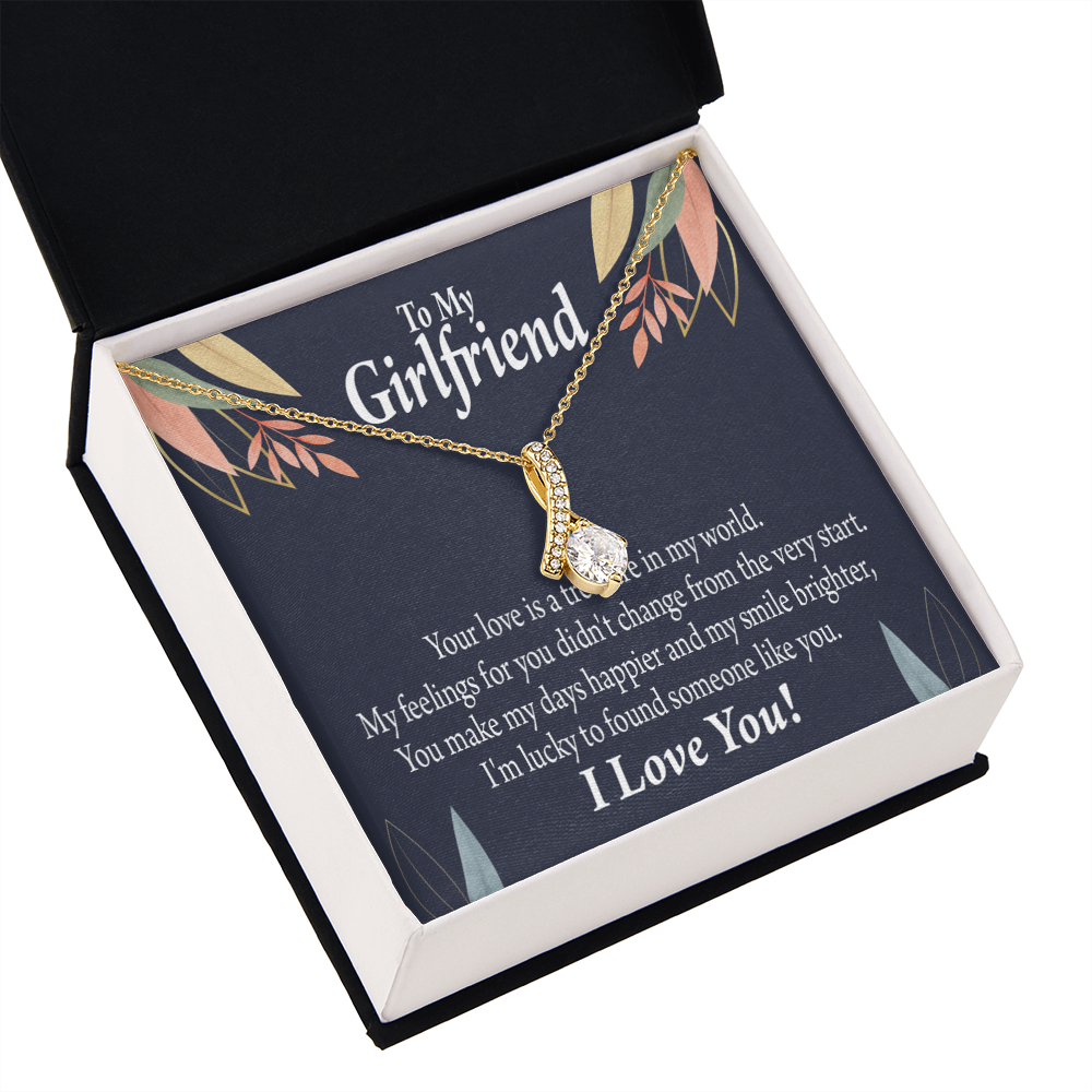 To My Girlfriend You are my Treasure Alluring Ribbon Necklace Message Card-Express Your Love Gifts