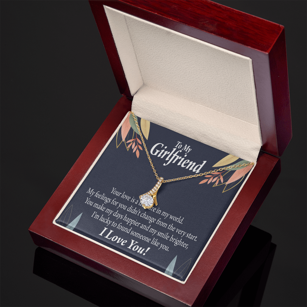 To My Girlfriend You are my Treasure Alluring Ribbon Necklace Message Card-Express Your Love Gifts