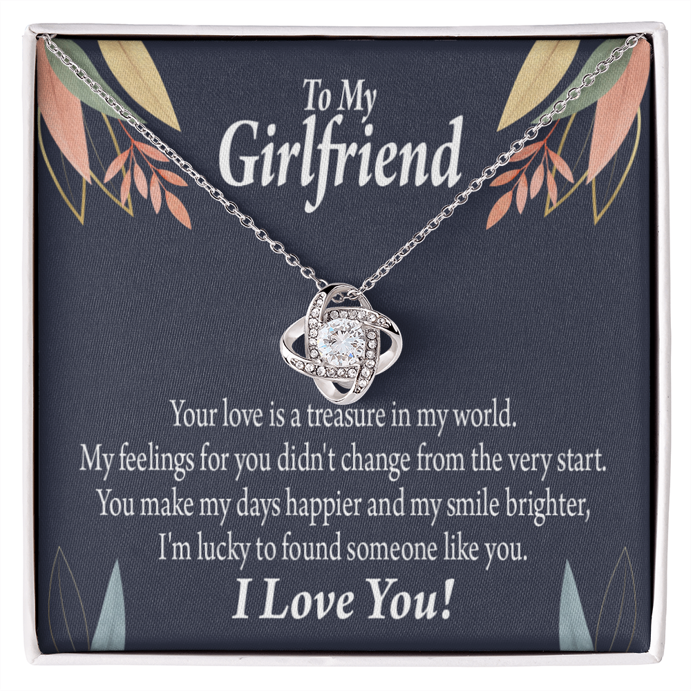 To My Girlfriend You are my Treasure Infinity Knot Necklace Message Card-Express Your Love Gifts