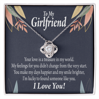 To My Girlfriend You are my Treasure Infinity Knot Necklace Message Card-Express Your Love Gifts