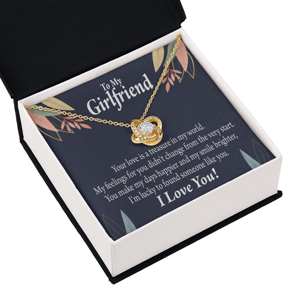 To My Girlfriend You are my Treasure Infinity Knot Necklace Message Card-Express Your Love Gifts
