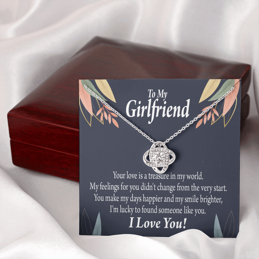 To My Girlfriend You are my Treasure Infinity Knot Necklace Message Card-Express Your Love Gifts