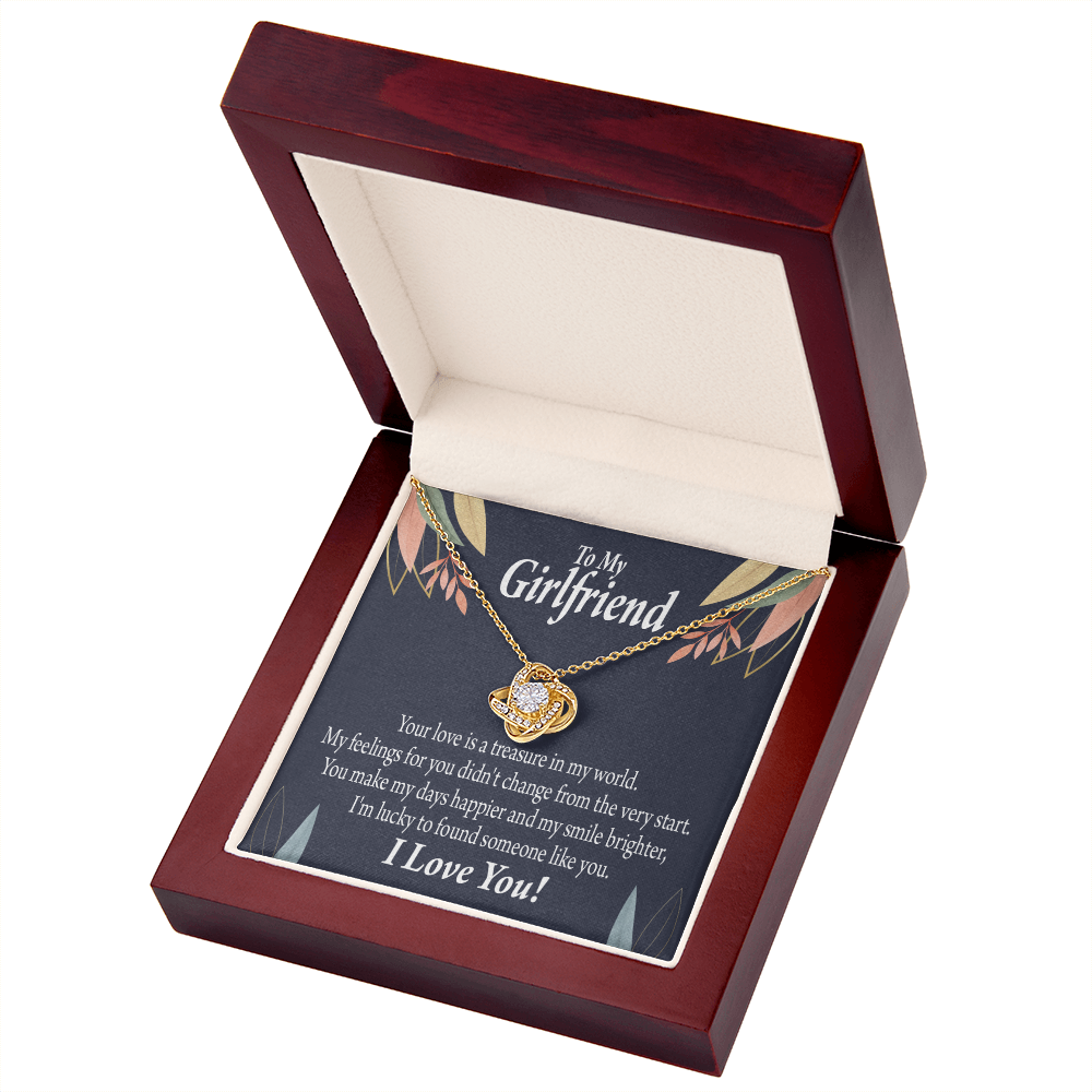 To My Girlfriend You are my Treasure Infinity Knot Necklace Message Card-Express Your Love Gifts
