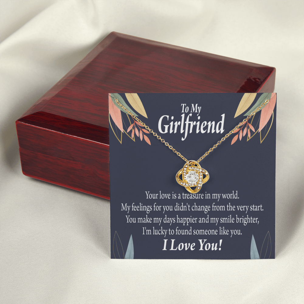 To My Girlfriend You are my Treasure Infinity Knot Necklace Message Card-Express Your Love Gifts