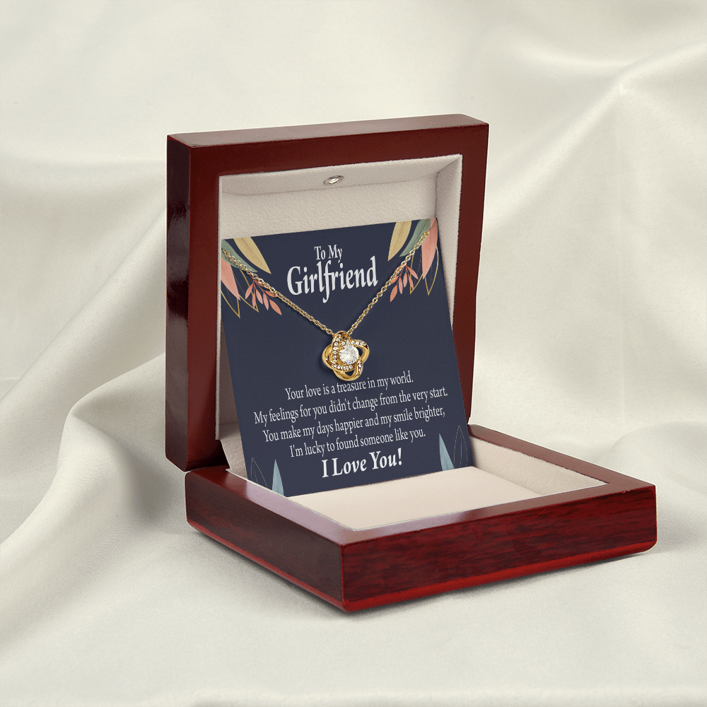 To My Girlfriend You are my Treasure Infinity Knot Necklace Message Card-Express Your Love Gifts