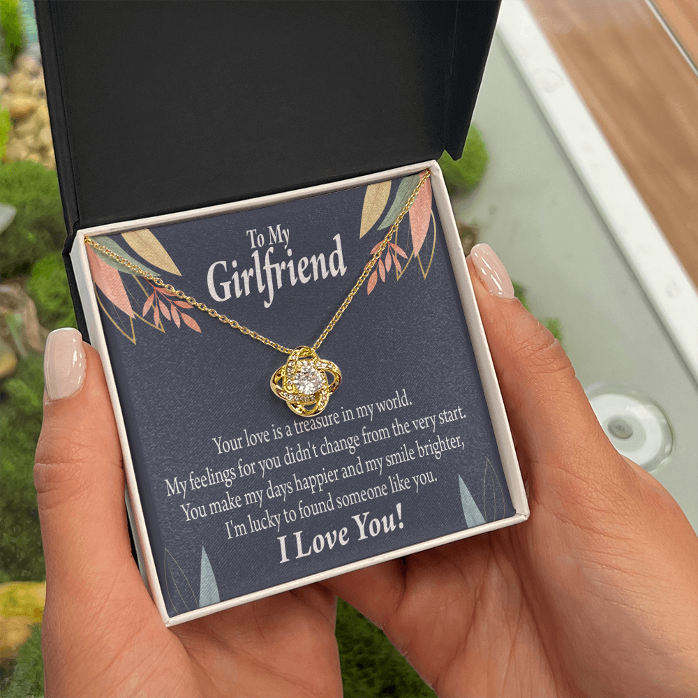 To My Girlfriend You are my Treasure Infinity Knot Necklace Message Card-Express Your Love Gifts