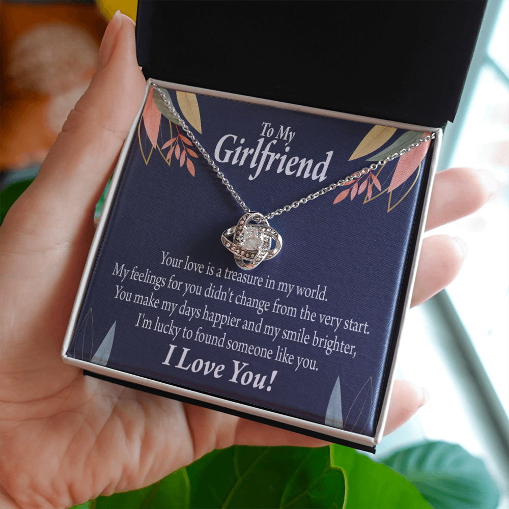 To My Girlfriend You are my Treasure Infinity Knot Necklace Message Card-Express Your Love Gifts