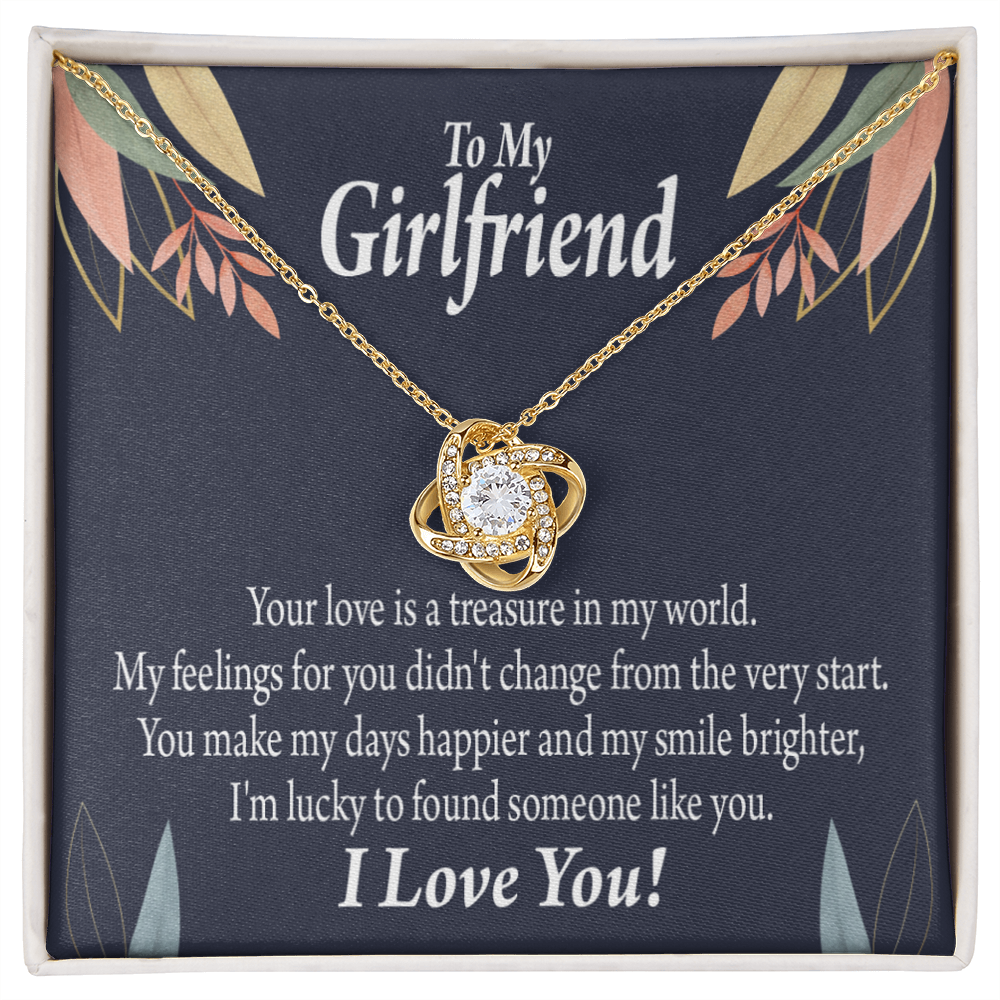 To My Girlfriend You are my Treasure Infinity Knot Necklace Message Card-Express Your Love Gifts