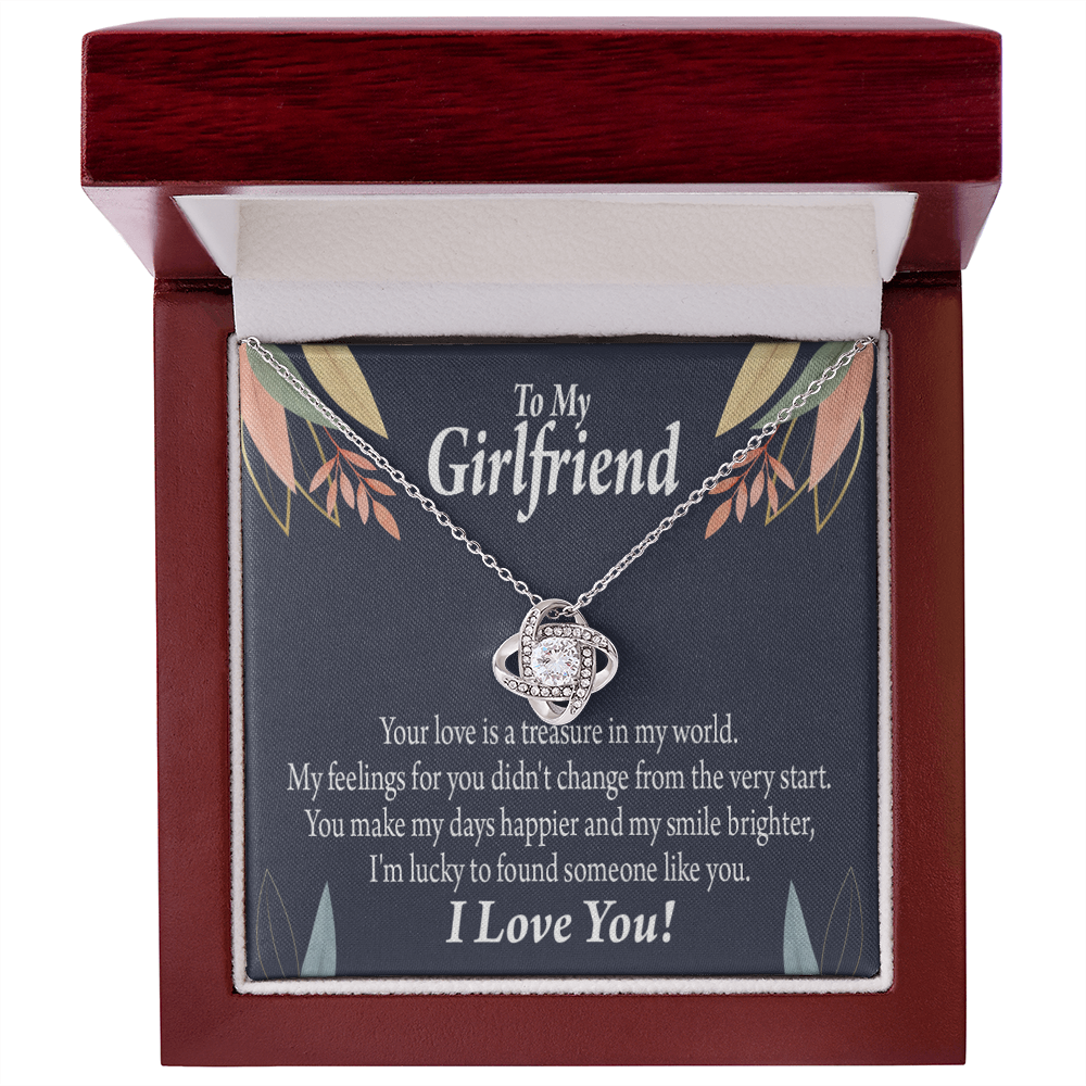 To My Girlfriend You are my Treasure Infinity Knot Necklace Message Card-Express Your Love Gifts