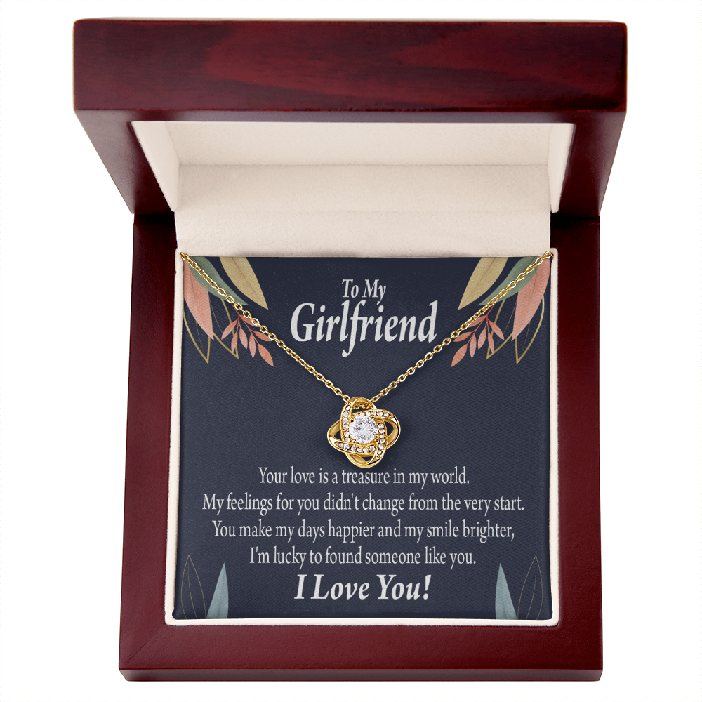 To My Girlfriend You are my Treasure Infinity Knot Necklace Message Card-Express Your Love Gifts