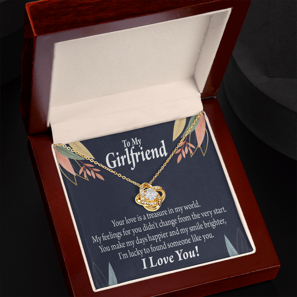 To My Girlfriend You are my Treasure Infinity Knot Necklace Message Card-Express Your Love Gifts