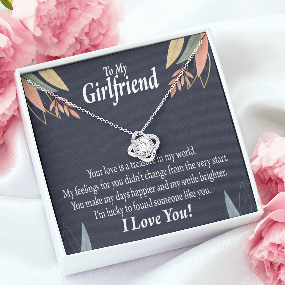 To My Girlfriend You are my Treasure Infinity Knot Necklace Message Card-Express Your Love Gifts