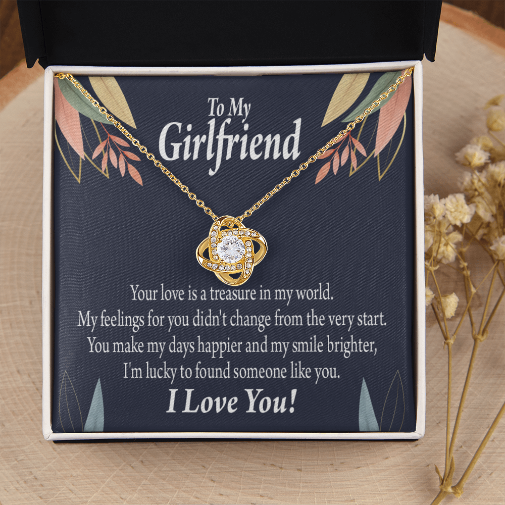To My Girlfriend You are my Treasure Infinity Knot Necklace Message Card-Express Your Love Gifts