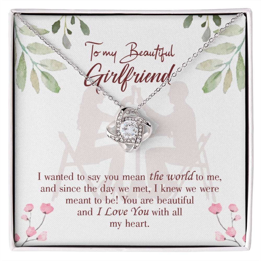 To My Girlfriend You are My World Infinity Knot Necklace Message Card-Express Your Love Gifts