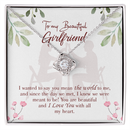 To My Girlfriend You are My World Infinity Knot Necklace Message Card-Express Your Love Gifts