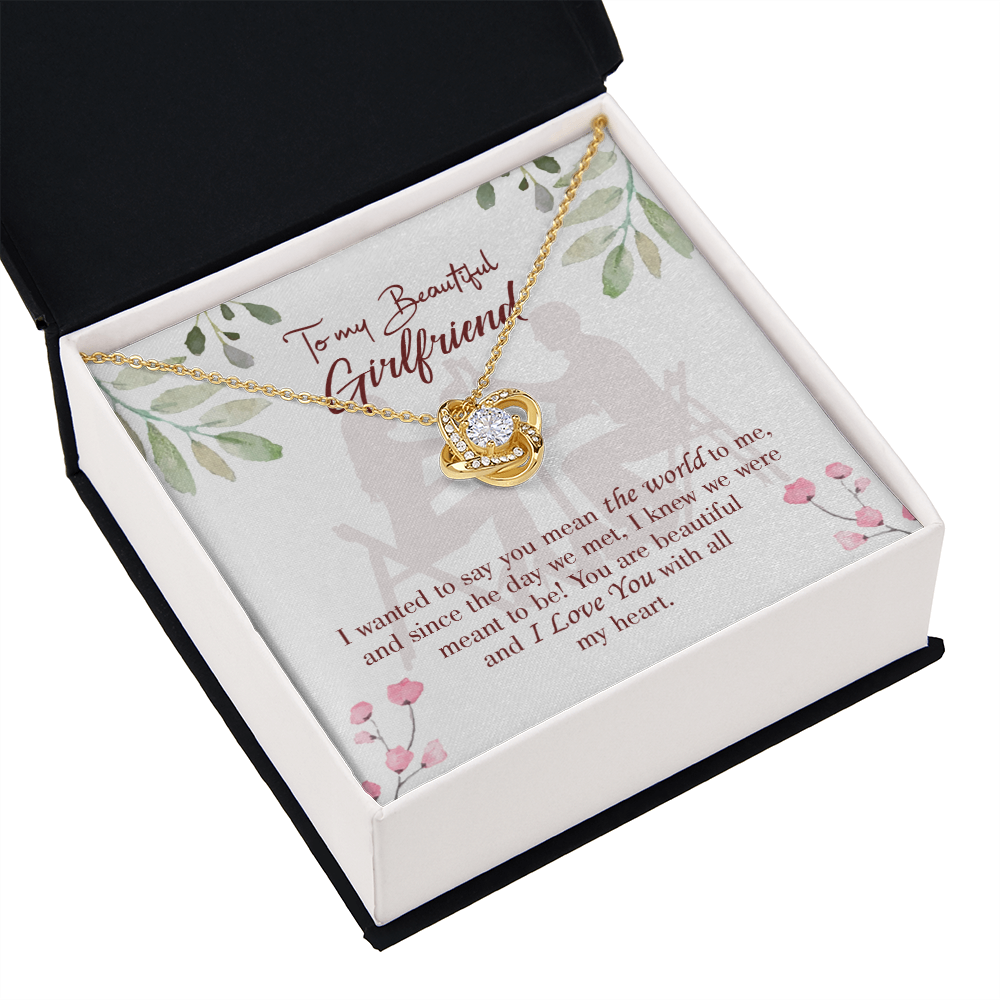 To My Girlfriend You are My World Infinity Knot Necklace Message Card-Express Your Love Gifts