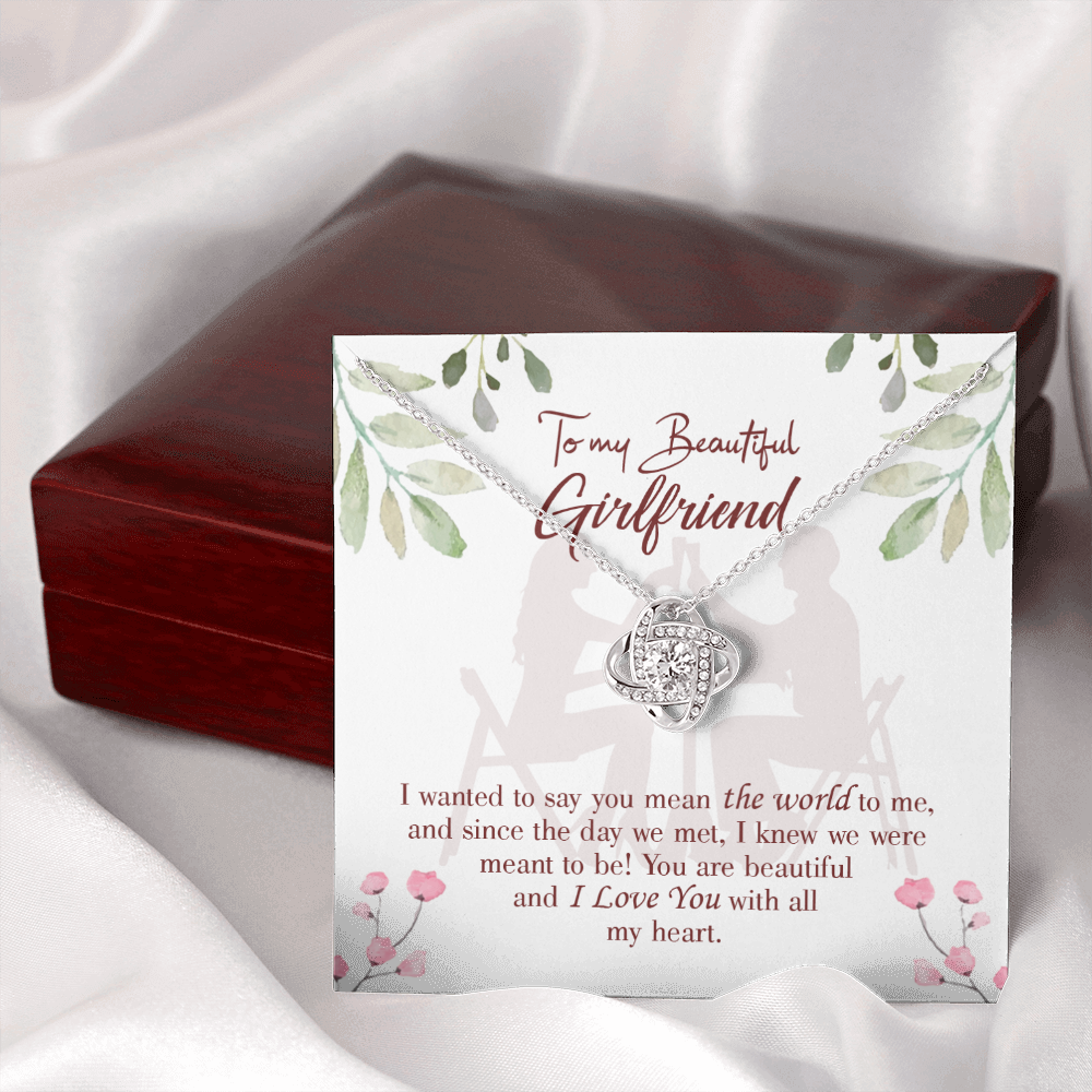 To My Girlfriend You are My World Infinity Knot Necklace Message Card-Express Your Love Gifts