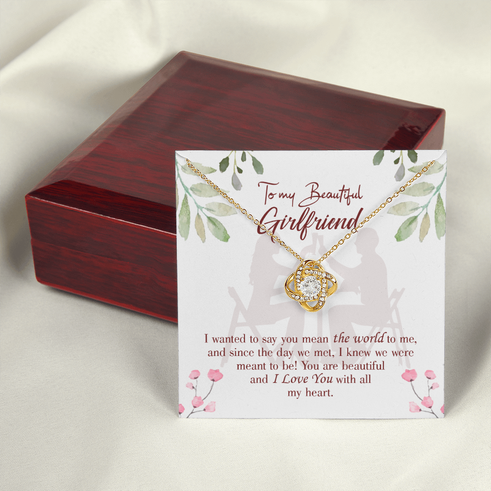 To My Girlfriend You are My World Infinity Knot Necklace Message Card-Express Your Love Gifts