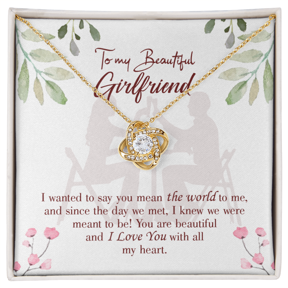 To My Girlfriend You are My World Infinity Knot Necklace Message Card-Express Your Love Gifts