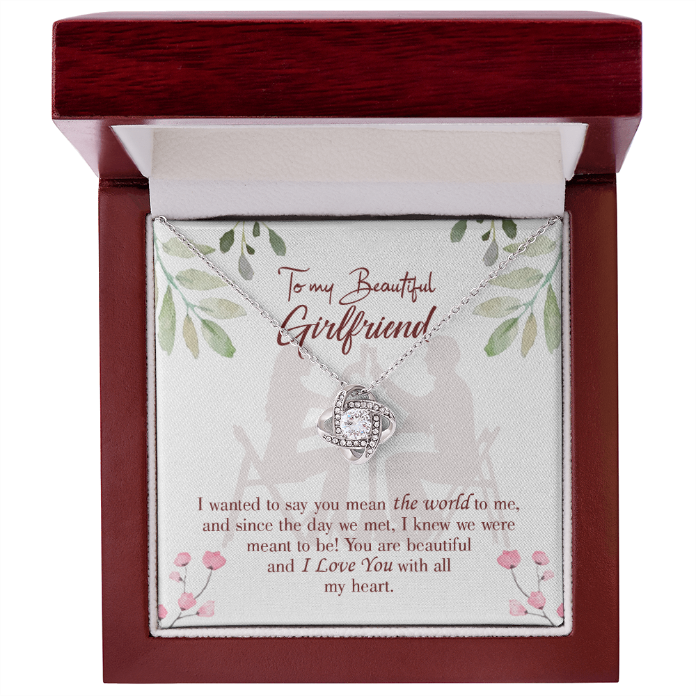 To My Girlfriend You are My World Infinity Knot Necklace Message Card-Express Your Love Gifts