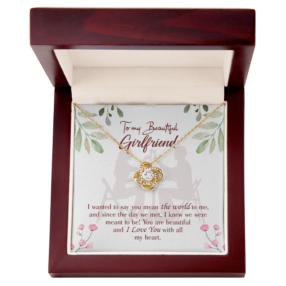 To My Girlfriend You are My World Infinity Knot Necklace Message Card-Express Your Love Gifts