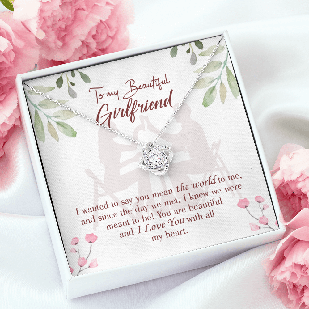 To My Girlfriend You are My World Infinity Knot Necklace Message Card-Express Your Love Gifts