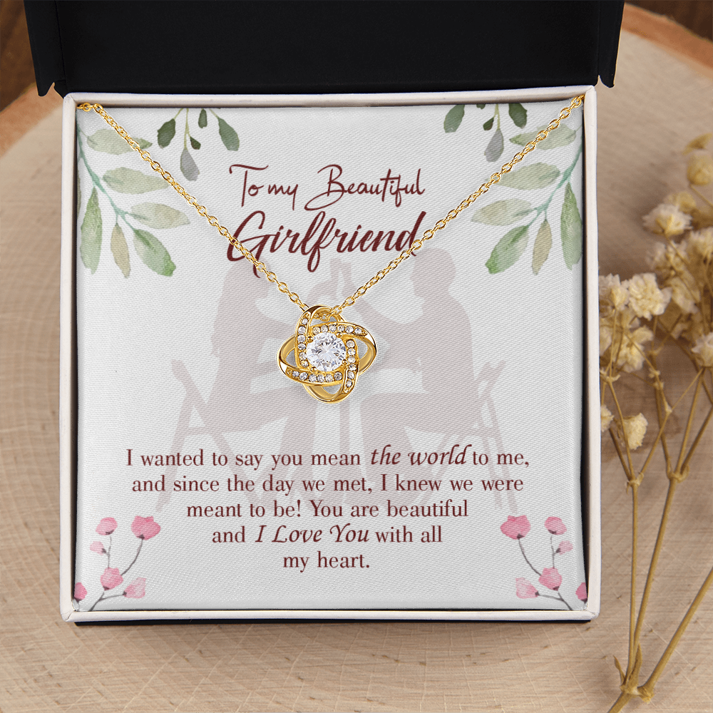 To My Girlfriend You are My World Infinity Knot Necklace Message Card-Express Your Love Gifts