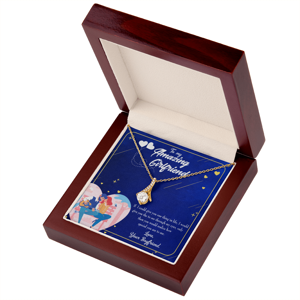 To My Girlfriend You are Special Alluring Ribbon Necklace Message Card-Express Your Love Gifts