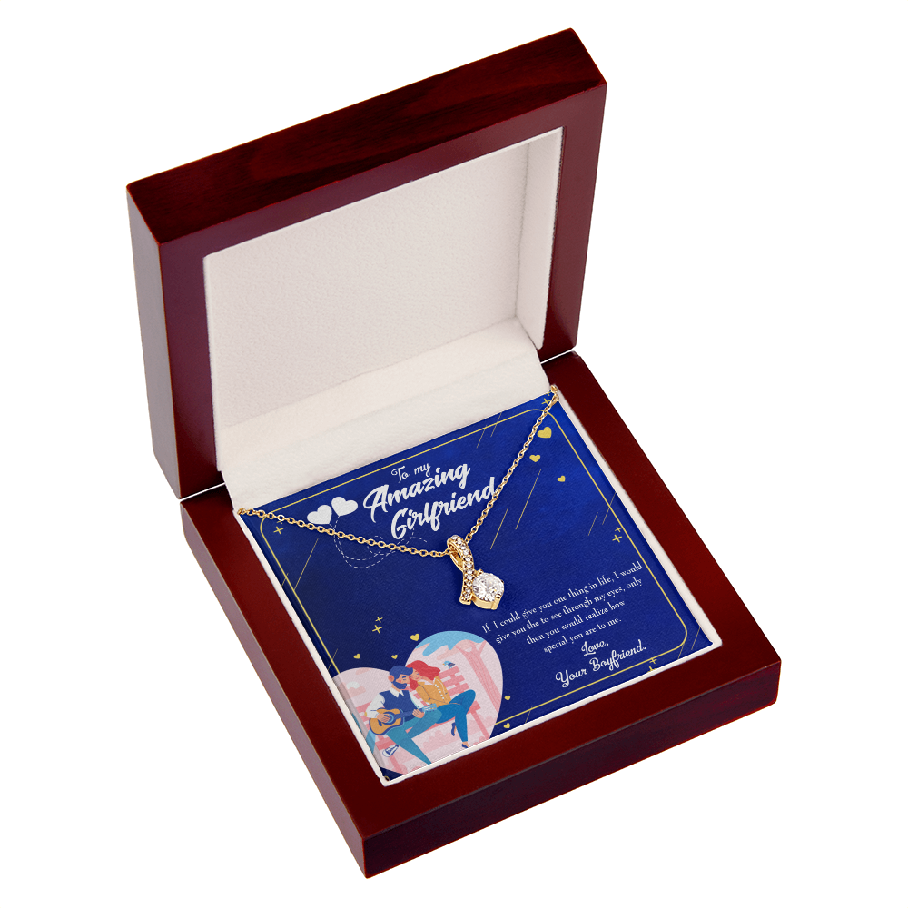To My Girlfriend You are Special Alluring Ribbon Necklace Message Card-Express Your Love Gifts