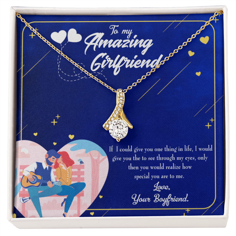 To My Girlfriend You are Special Alluring Ribbon Necklace Message Card-Express Your Love Gifts