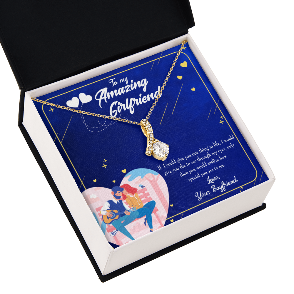 To My Girlfriend You are Special Alluring Ribbon Necklace Message Card-Express Your Love Gifts