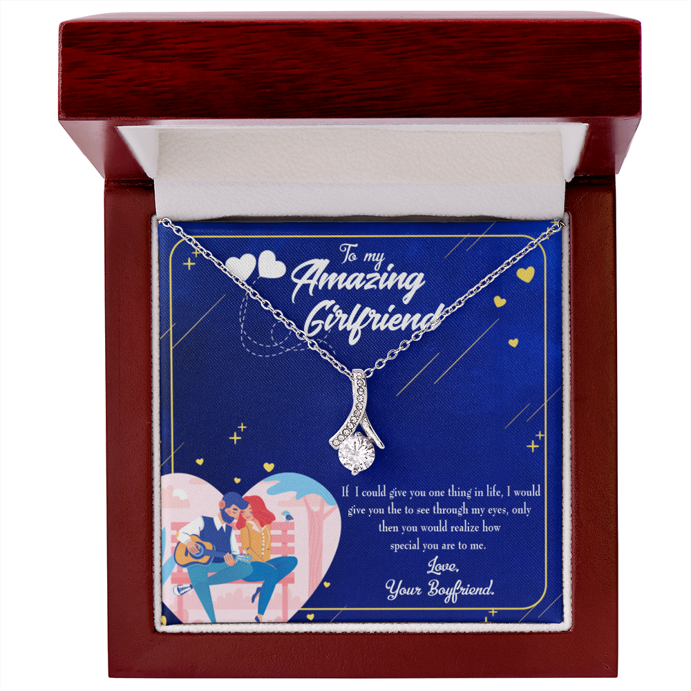 To My Girlfriend You are Special Alluring Ribbon Necklace Message Card-Express Your Love Gifts