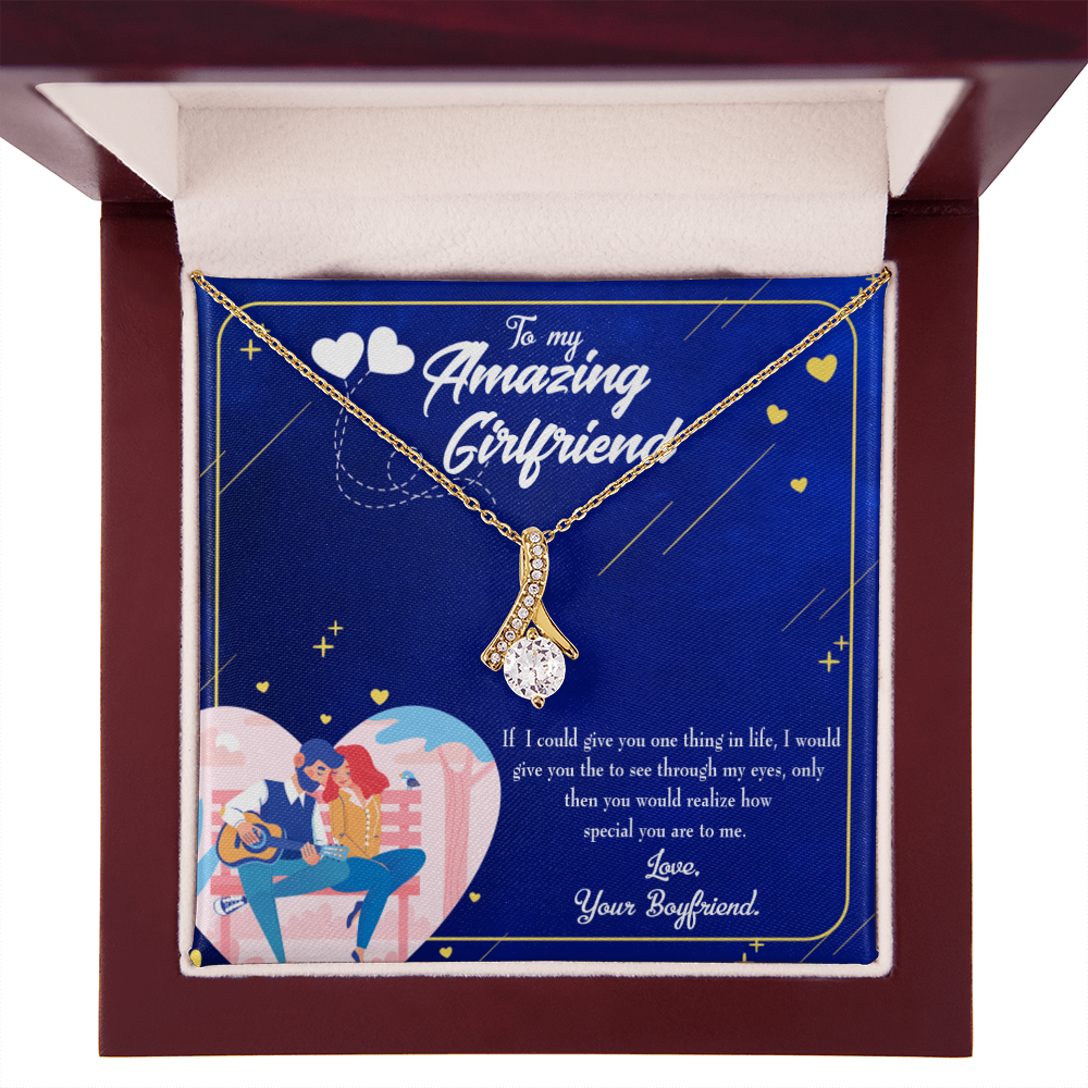To My Girlfriend You are Special Alluring Ribbon Necklace Message Card-Express Your Love Gifts