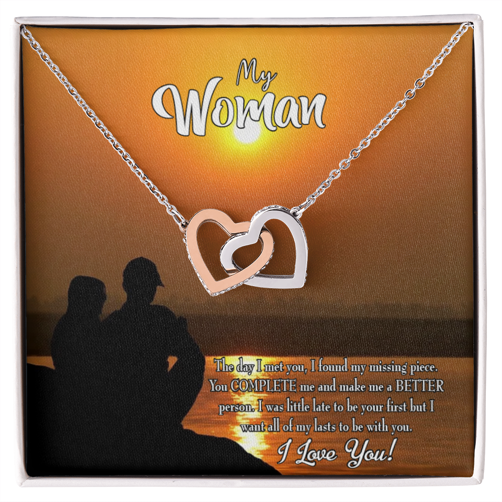 To My Girlfriend You Complete Me Inseparable Necklace-Express Your Love Gifts