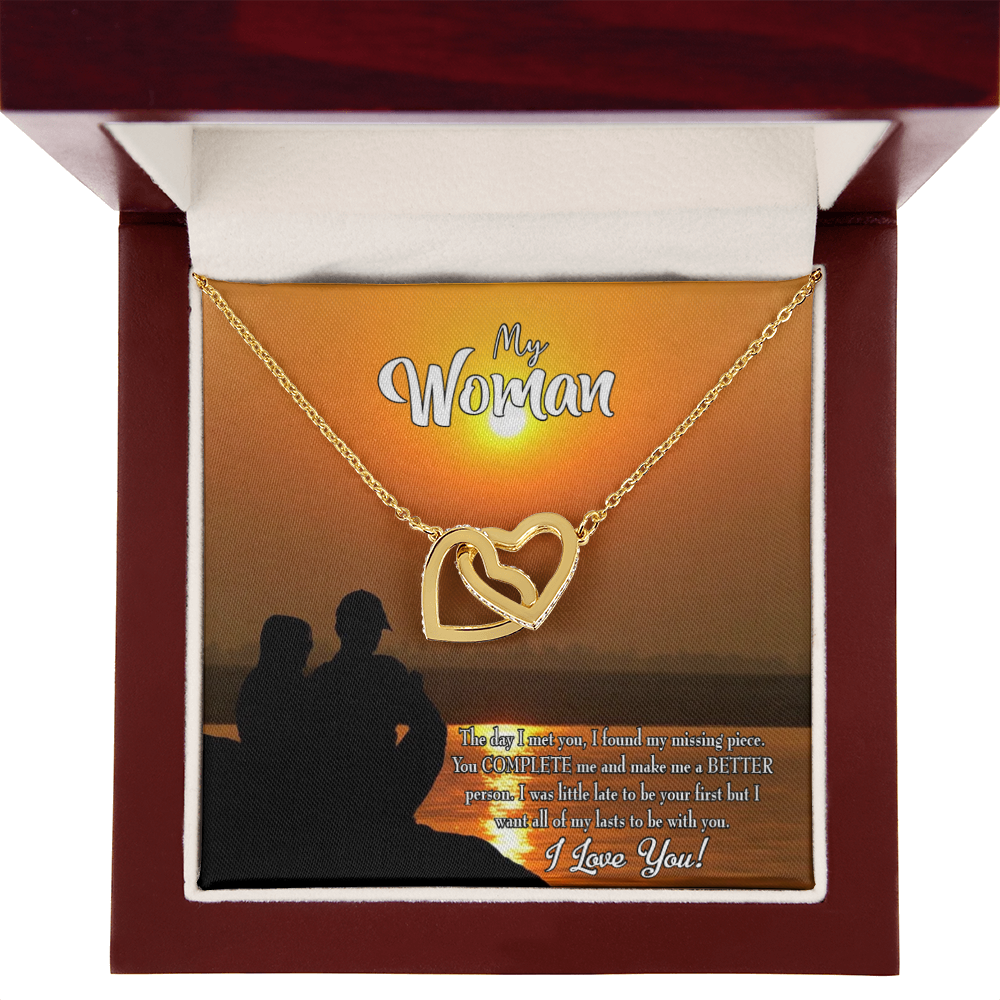 To My Girlfriend You Complete Me Inseparable Necklace-Express Your Love Gifts