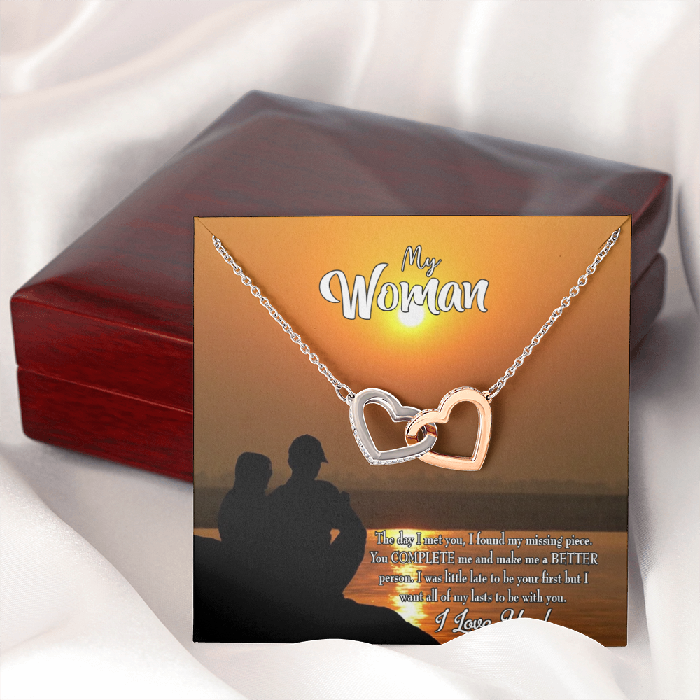 To My Girlfriend You Complete Me Inseparable Necklace-Express Your Love Gifts