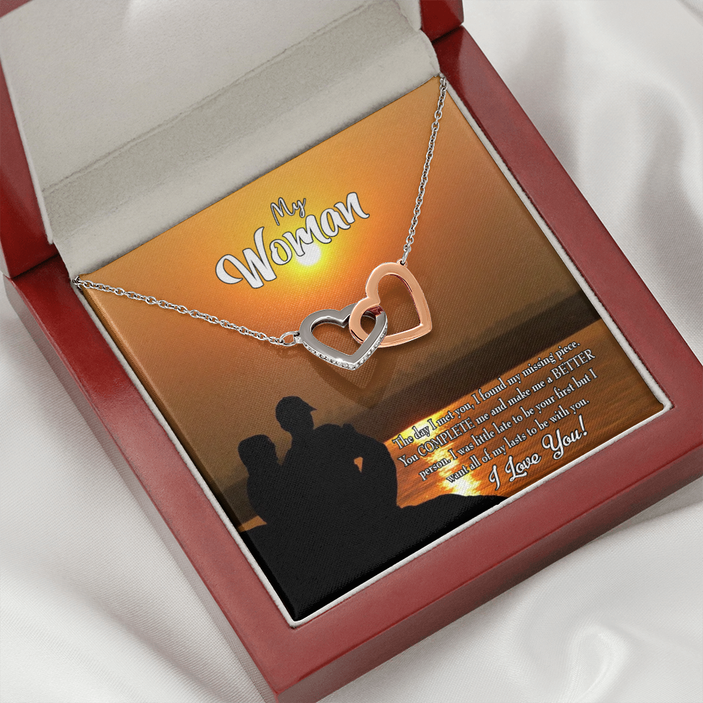To My Girlfriend You Complete Me Inseparable Necklace-Express Your Love Gifts