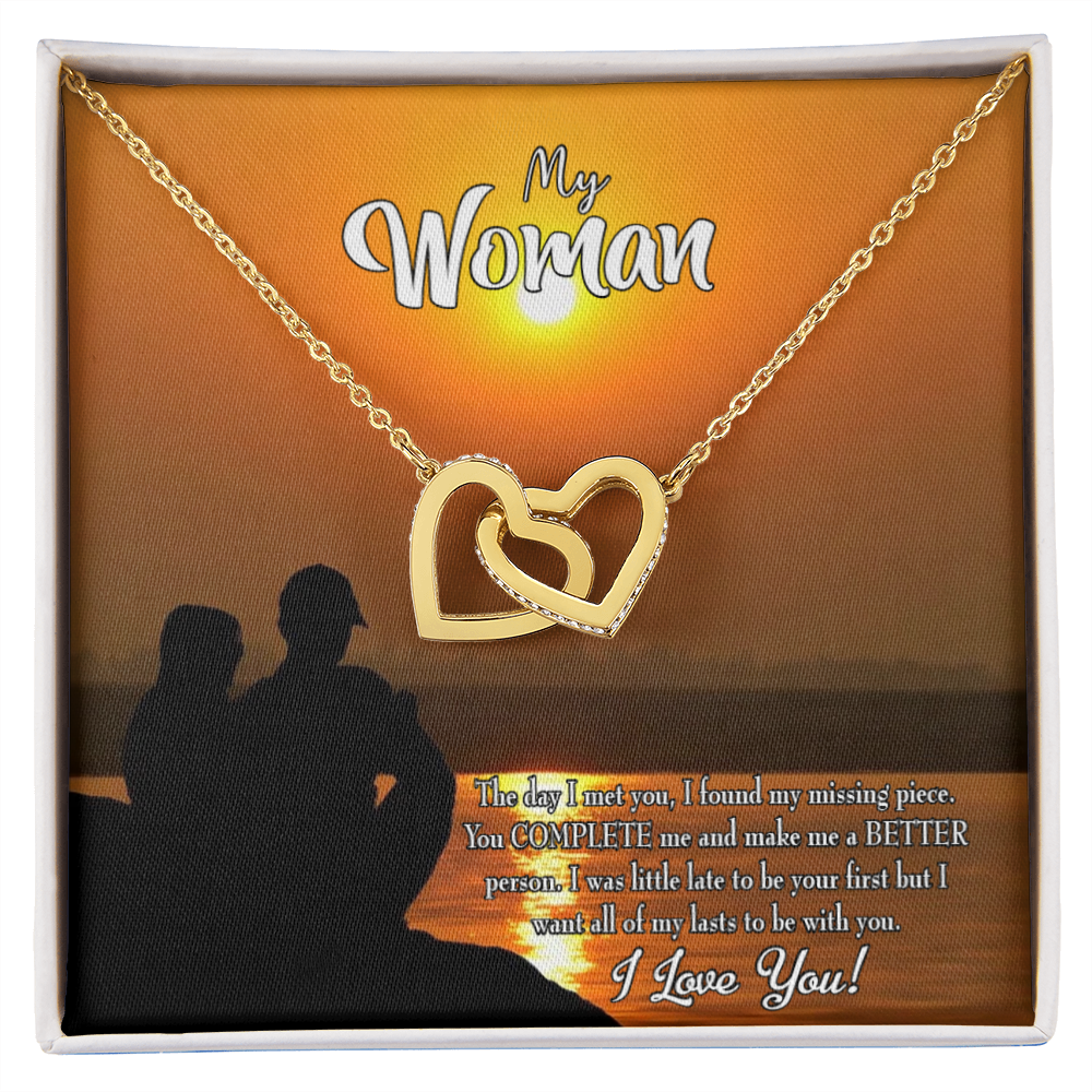 To My Girlfriend You Complete Me Inseparable Necklace-Express Your Love Gifts